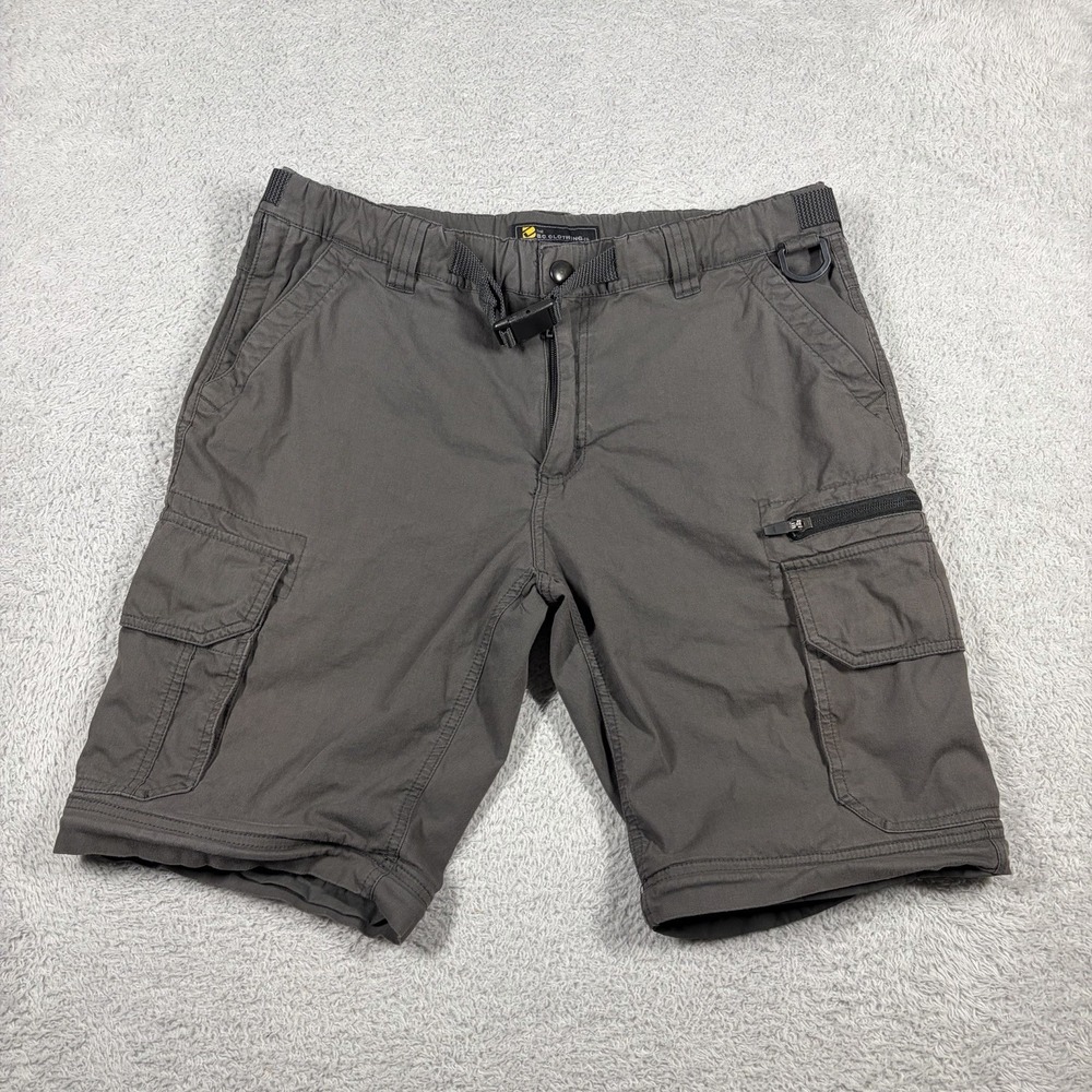 BC Clothing Cargo Shorts Mens Medium Gray Canvas Hiking Gorpcore